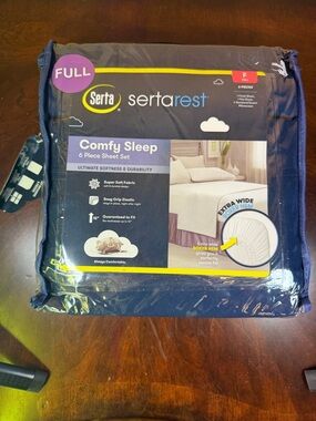 Serta Comfy Sleep 6-Piece Sheet Set — Navy Blue Full